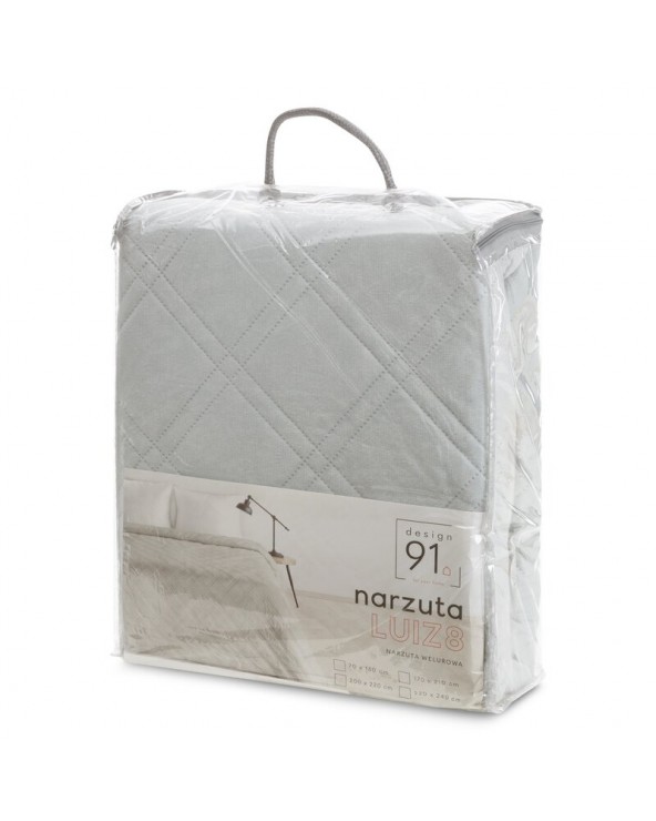 Narzuta velvet 220x240 Luiz 8 srebrna Eurofirany