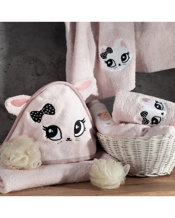 Ponczo dziecięce kąpielowe z kapturkiem 60x120 Baby 72 różowe Eurofirany Ponczo dziecięce kąpielowe z kapturkiem 60x120 Baby 72 różowe Eurofirany