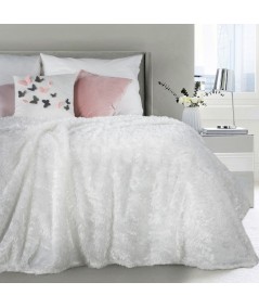 Koc futrzany narzuta Mavis 150x200 biały