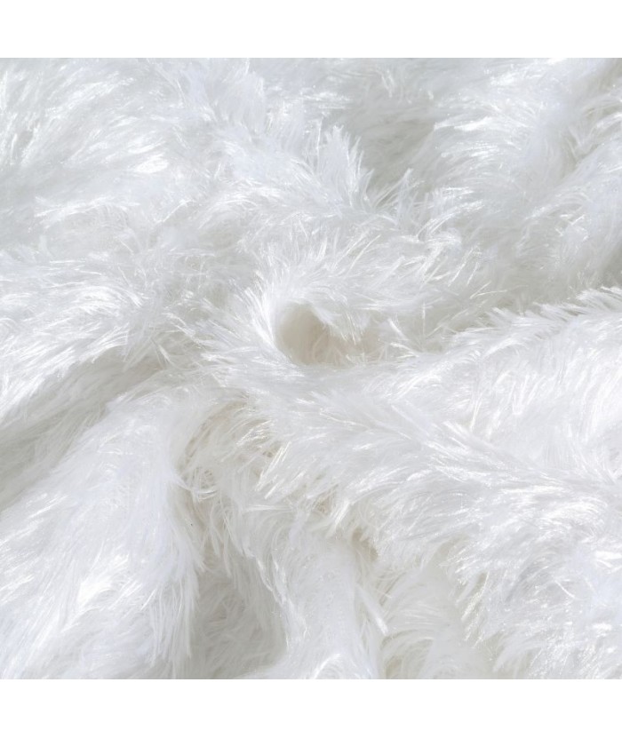 Koc futrzany narzuta Mavis 150x200 biały