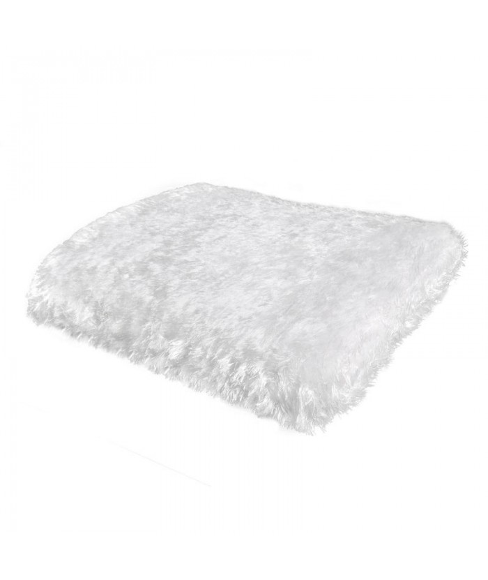 Koc futrzany narzuta Mavis 150x200 biały