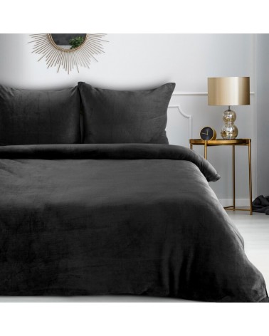 Pościel polarowa 200x220 + 2x70x80 Flano 2 czarna Eurofirany