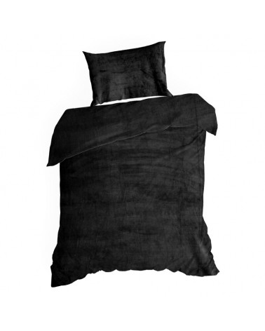 Pościel polarowa 200x220 + 2x70x80 Flano 2 czarna Eurofirany