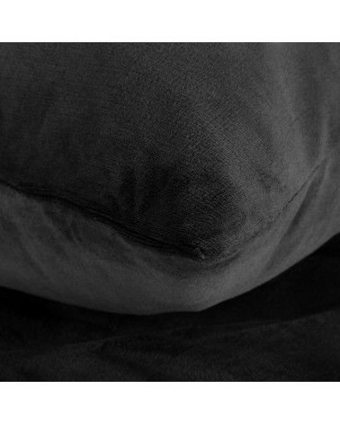 Pościel polarowa 200x220 + 2x70x80 Flano 2 czarna Eurofirany