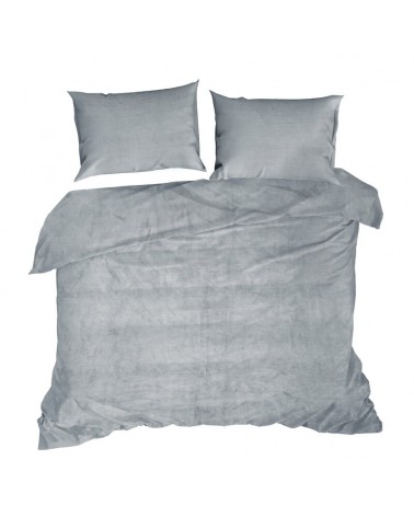 Pościel polarowa 160x200 + 2x70x80 Flano 2 srebrna Eurofirany