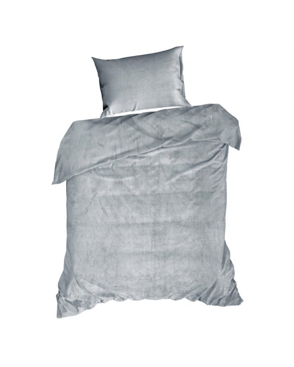 Pościel polarowa 160x200 + 2x70x80 Flano 2 srebrna Eurofirany
