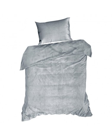Pościel polarowa 160x200 + 2x70x80 Flano 2 srebrna Eurofirany