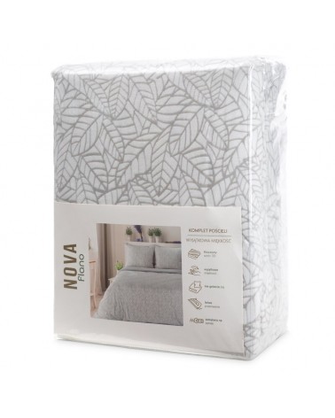 Pościel polarowa 160x200 + 2x70x80 Flano 3 biała/srebrna Eurofirany