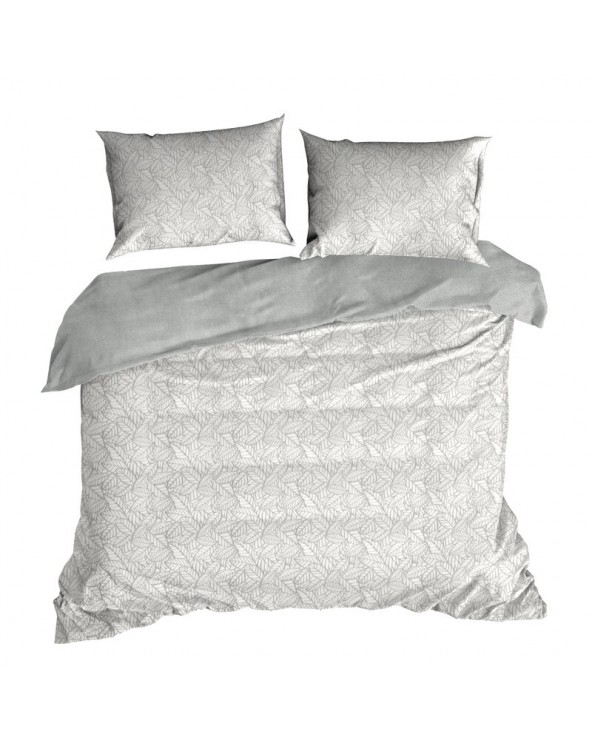 Pościel polarowa 160x200 + 2x70x80 Flano 3 biała/srebrna Eurofirany