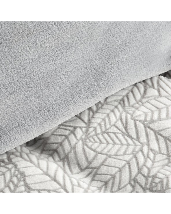 Pościel polarowa 160x200 + 2x70x80 Flano 3 biała/srebrna Eurofirany