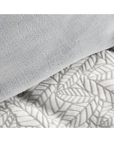 Pościel polarowa 160x200 + 2x70x80 Flano 3 biała/srebrna Eurofirany