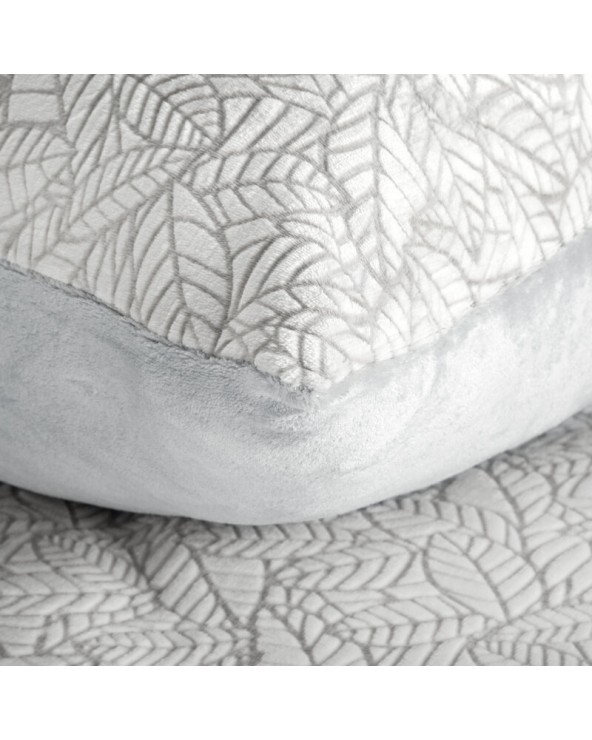 Pościel polarowa 160x200 + 2x70x80 Flano 3 biała/srebrna Eurofirany