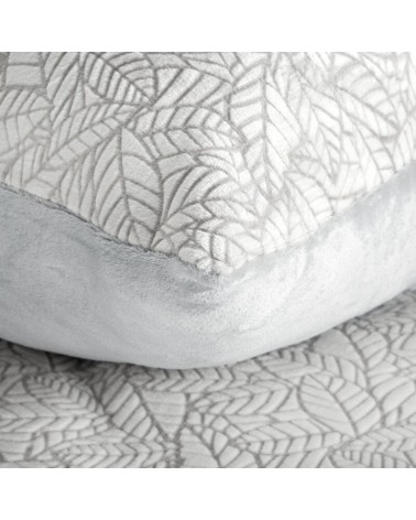 Pościel polarowa 160x200 + 2x70x80 Flano 3 biała/srebrna Eurofirany