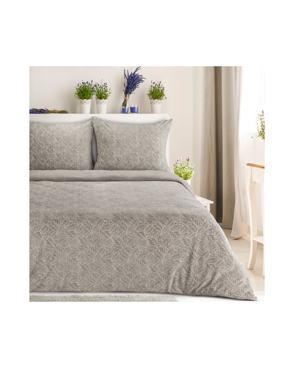 Pościel polarowa 200x220 + 2x70x80 Flano 3 beżowa/biała Eurofirany