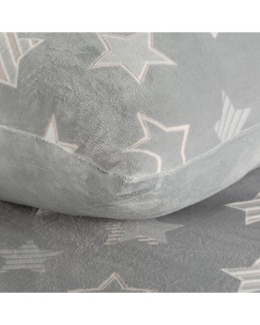 Pościel polarowa 200x220 + 2x70x80 Flano 4 srebrna/biała Eurofirany