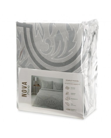 Pościel polarowa 200x220 + 2x70x80 Flano 5 srebrna/stalowa Eurofirany