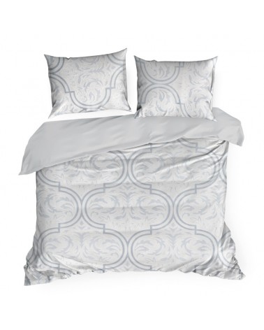 Pościel polarowa 200x220 + 2x70x80 Flano 5 srebrna/stalowa Eurofirany