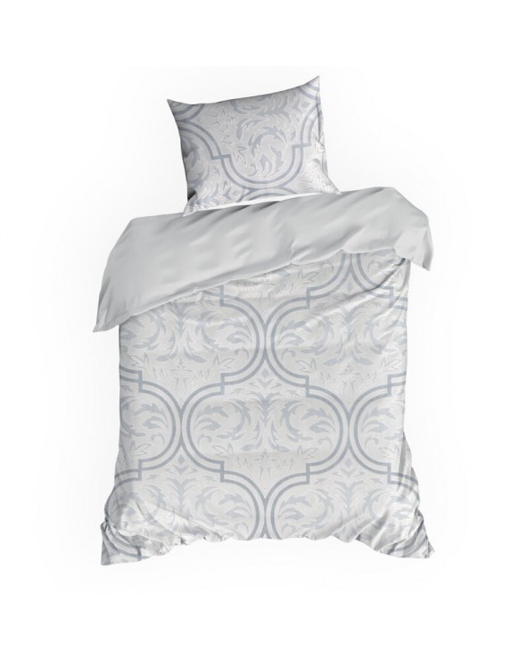 Pościel polarowa 200x220 + 2x70x80 Flano 5 srebrna/stalowa Eurofirany