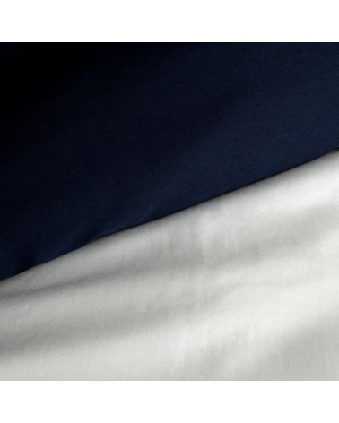 Pościel satyna bawełniana 160x200 + 2x70x80 Lunara biała/granatowa Eurofirany