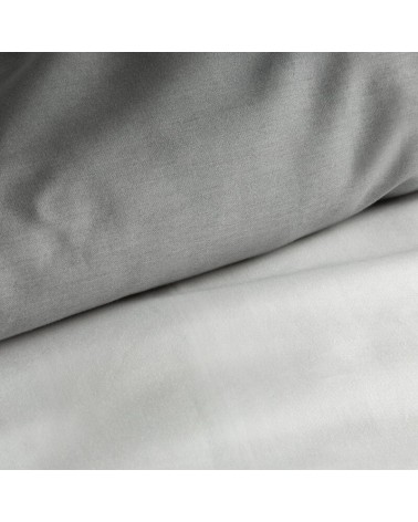 Pościel satyna bawełniana 140x200 + 1x70x80 Lunara biała/stalowa Eurofirany