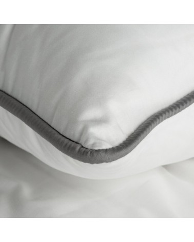 Pościel satyna bawełniana 140x200 + 1x70x80 Lunara biała/stalowa Eurofirany