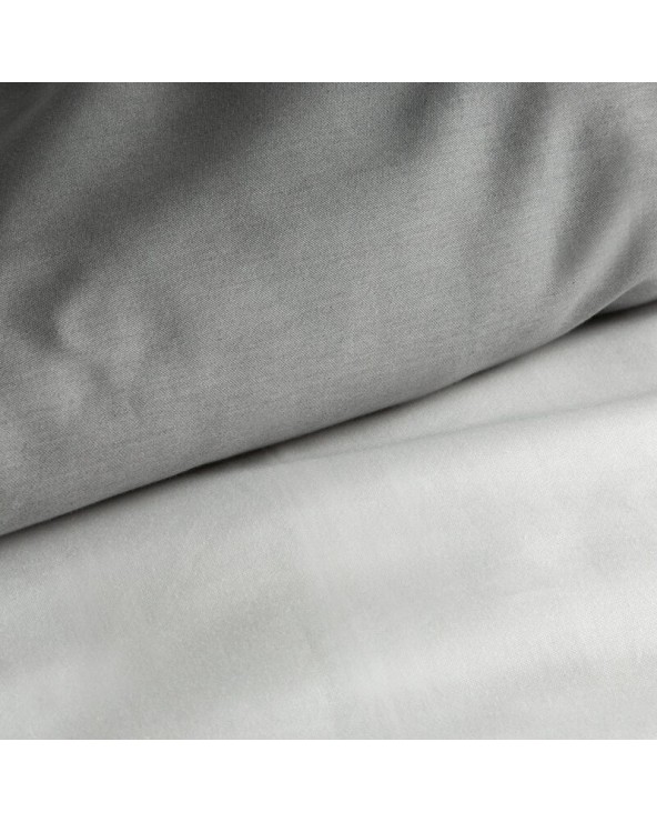 Pościel satyna bawełniana 200x220 + 2x70x80 Lunara biała/stalowa Eurofirany