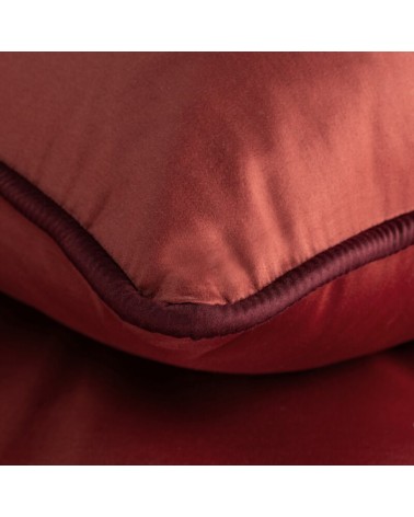 Pościel satyna bawełniana 160x200 + 2x70x80 Lunara bordowa/marsala Eurofirany