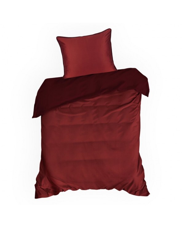 Pościel satyna bawełniana 200x220 + 2x70x80 Lunara bordowa/marsala Eurofirany