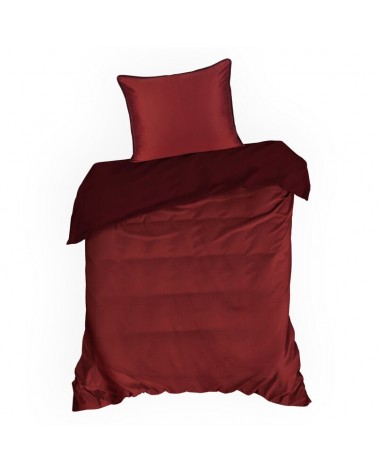 Pościel satyna bawełniana 200x220 + 2x70x80 Lunara bordowa/marsala Eurofirany