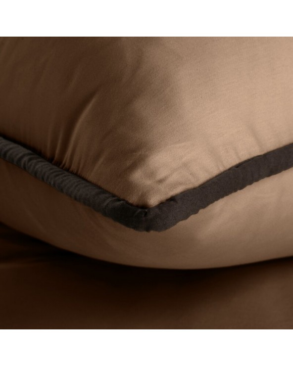 Pościel satyna bawełniana 160x200 + 2x70x80 Lunara brązowa/jasnobrązowa Eurofirany