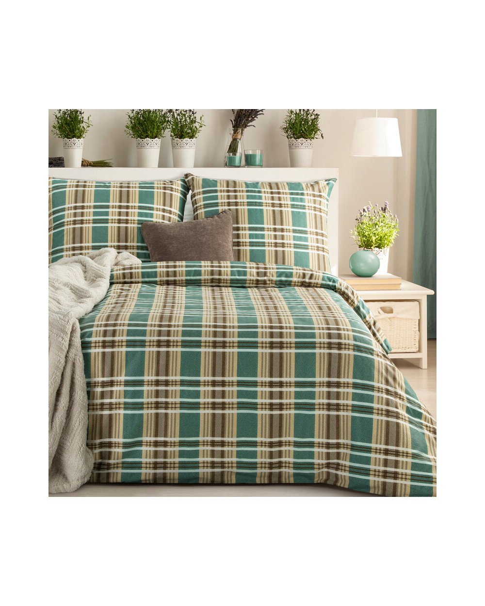 Pościel satyna bawełniana 140x200 + 1x70x80 Spring 65 Eurofirany