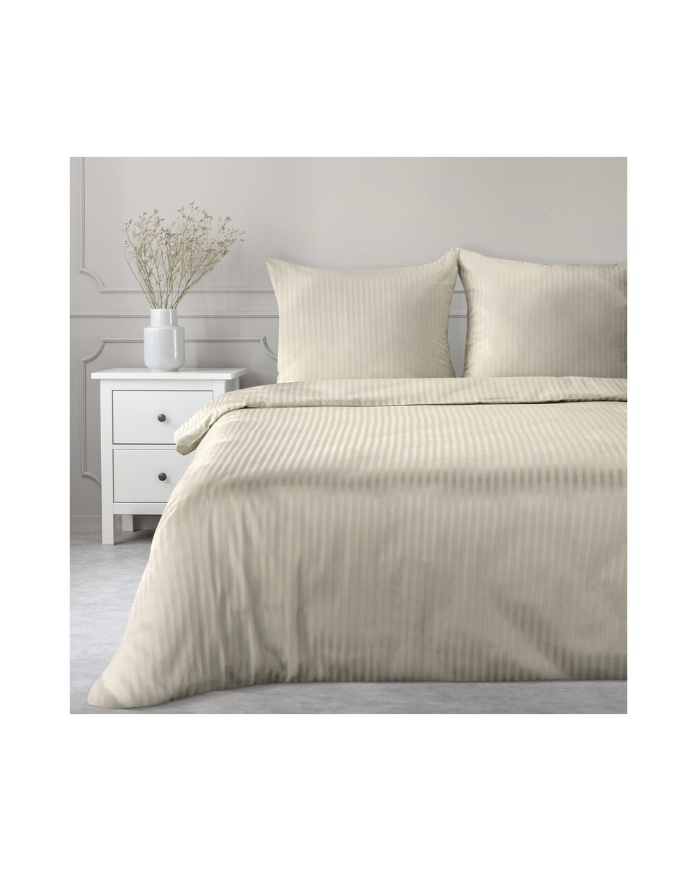 Pościel adamaszek 160x200 + 2x70x80 Vera beżowa Eurofirany