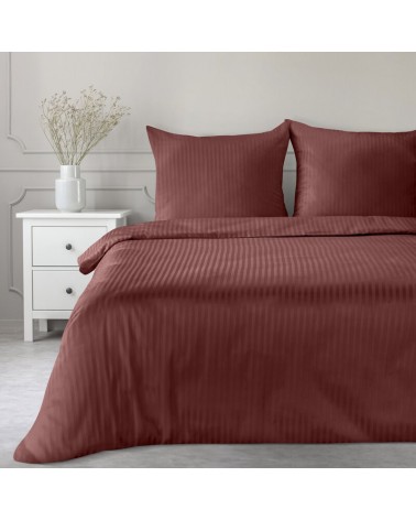 Pościel adamaszek 160x200 + 2x70x80 Vera burgundowa Eurofirany