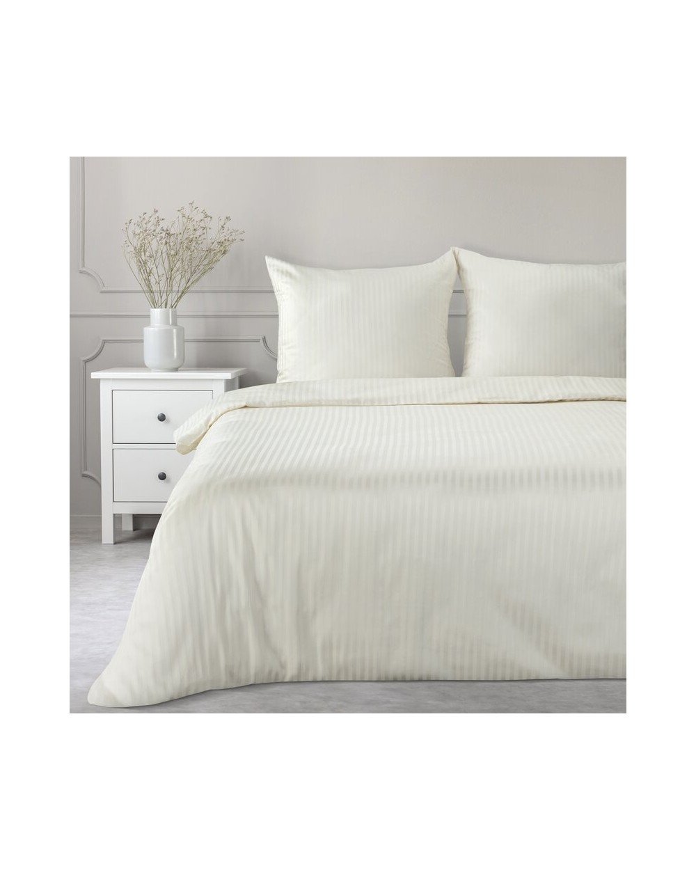 Pościel adamaszek 200x220 + 2x70x80 Vera kremowa Eurofirany