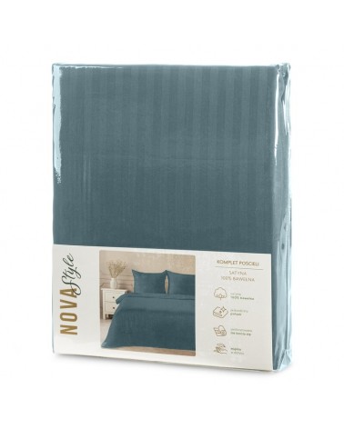 Pościel adamaszek 200x220 + 2x70x80 Vera morska Eurofirany