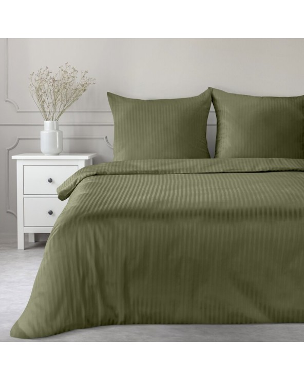 Pościel adamaszek 160x200 + 2x70x80 Vera oliwkowa Eurofirany