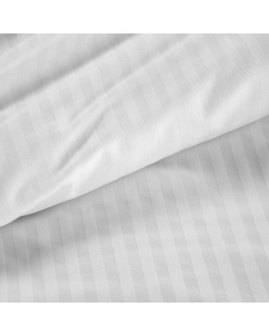 Pościel adamaszek 160x200 + 2x70x80 Pasy biała Eurofirany