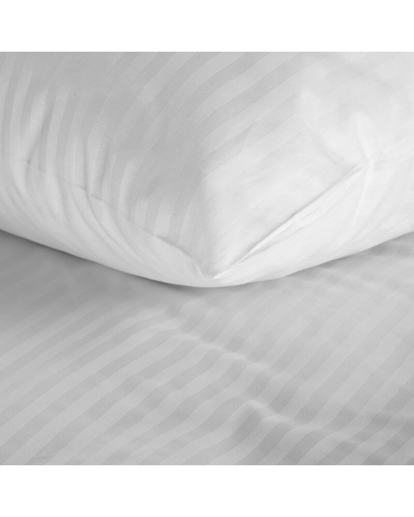 Pościel adamaszek 160x200 + 2x70x80 Pasy biała Eurofirany