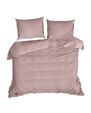 Pościel adamaszek 160x200 + 2x70x80 Pasy różowa Eurofirany