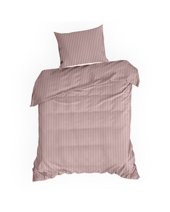 Pościel adamaszek 160x200 + 2x70x80 Pasy różowa Eurofirany