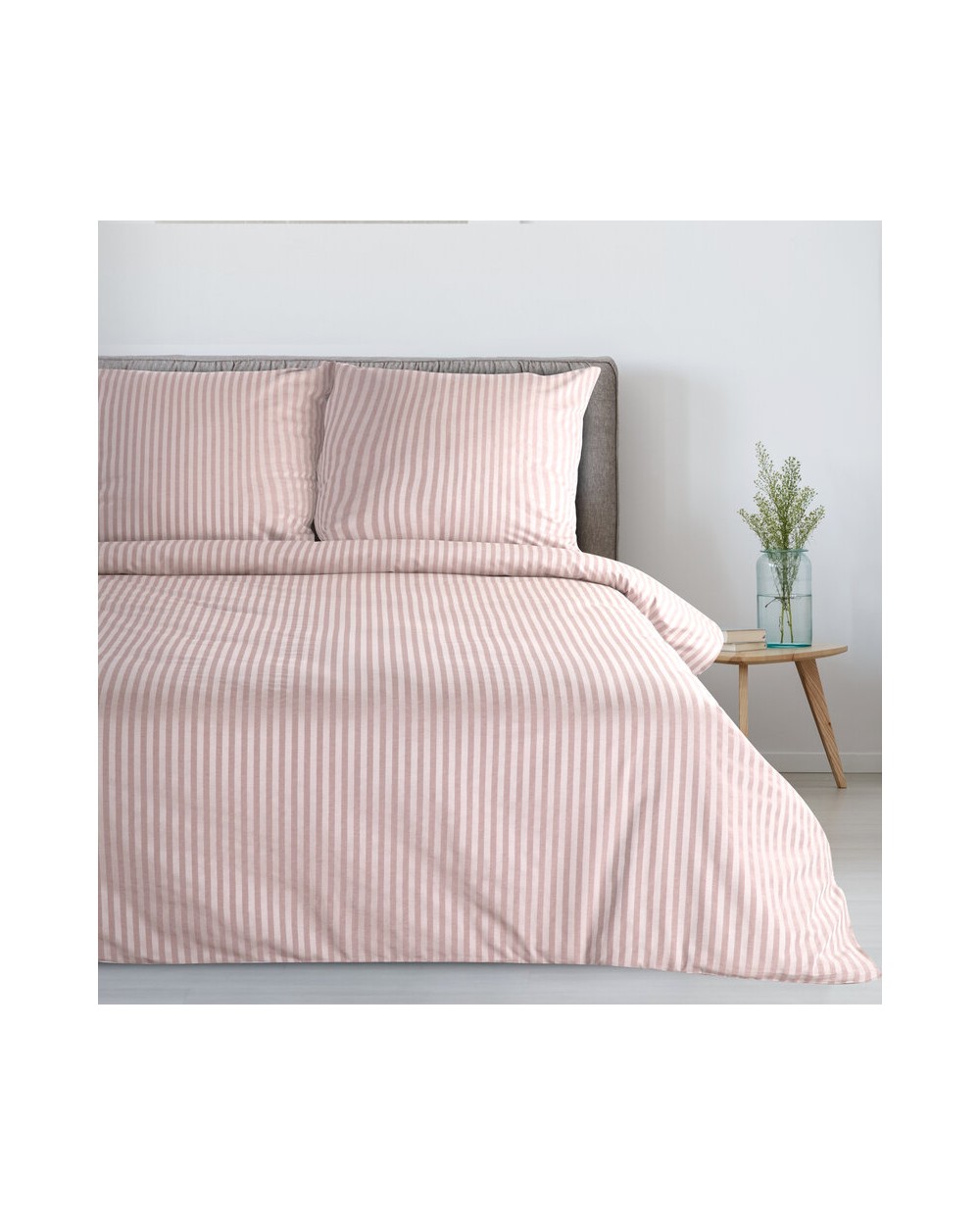 Pościel adamaszek 200x220 + 2x70x80 Pasy różowa Eurofirany