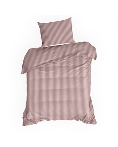 Pościel adamaszek 200x220 + 2x70x80 Pasy różowa Eurofirany