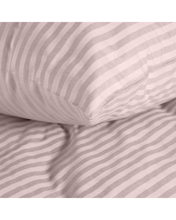 Pościel adamaszek 200x220 + 2x70x80 Pasy różowa Eurofirany