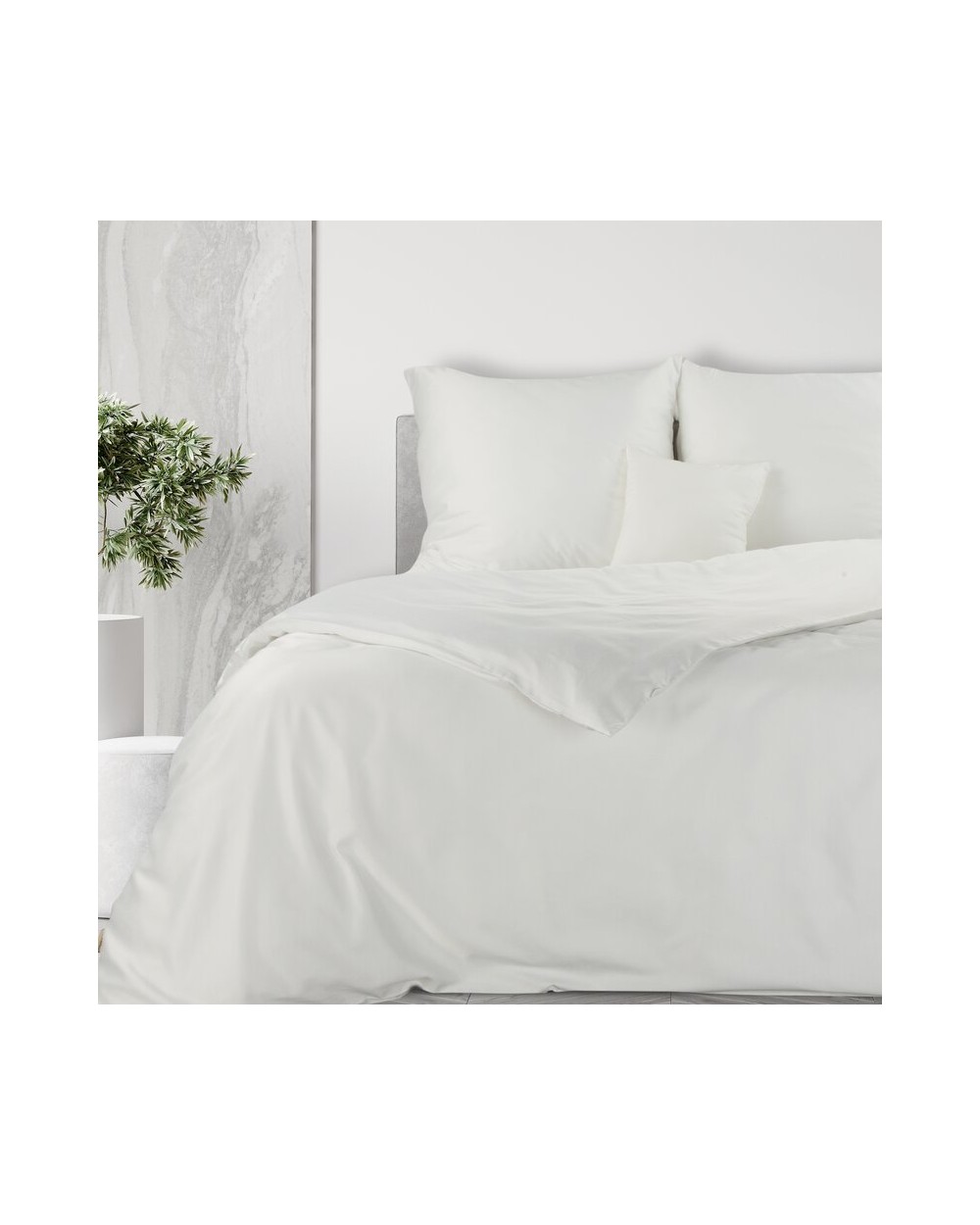 Pościel polycotton 160x200 + 2x70x80 Harmony biała Eurofirany