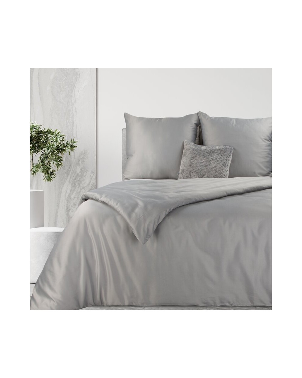 Pościel polycotton 160x200 + 2x70x80 Harmony srebrna Eurofirany