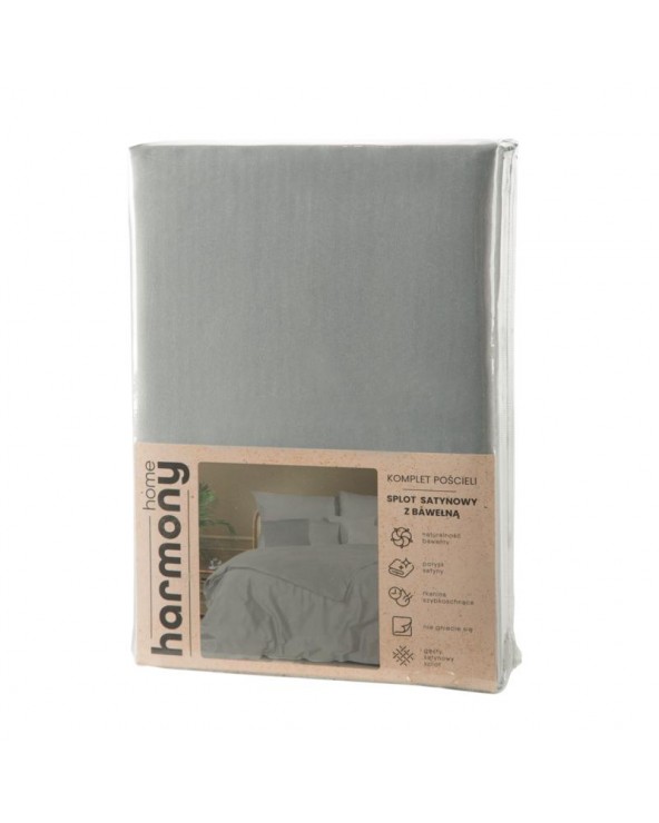 Pościel polycotton 200x220 + 2x70x80 Harmony srebrna Eurofirany