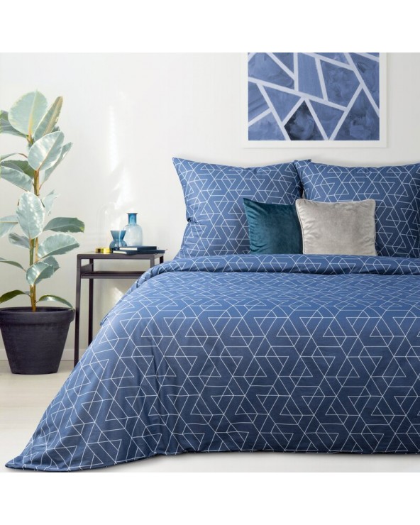 Pościel bawełna 200x220 + 2x70x80 Ada 4D granatowa Eurofirany