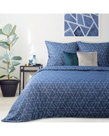 Pościel bawełna 200x220 + 2x70x80 Ada 4D granatowa Eurofirany