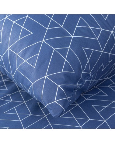 Pościel bawełna 200x220 + 2x70x80 Ada 4D granatowa Eurofirany