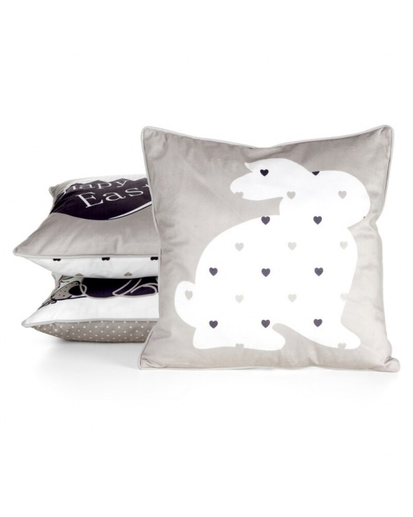 Poszewka wielkanocna 45x45 Wiosna 3 beżowa/biała Eurofirany